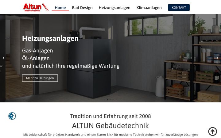 Screenshot of altun-gebaeudetechnik.de