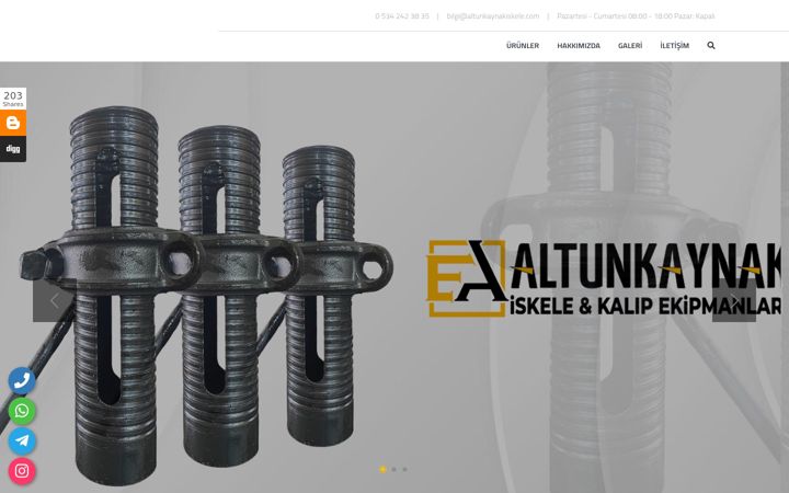 Captură de ecran a altunkaynakiskele.com