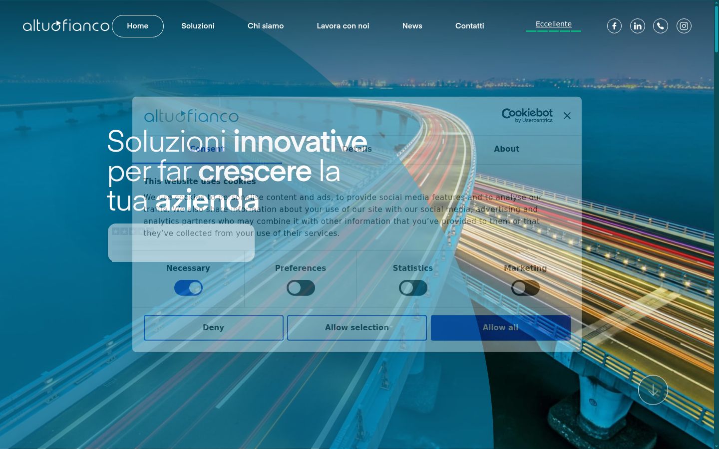 Snímka obrazovky banera súhlasu zobrazeného pred akoukoľvek interakciou