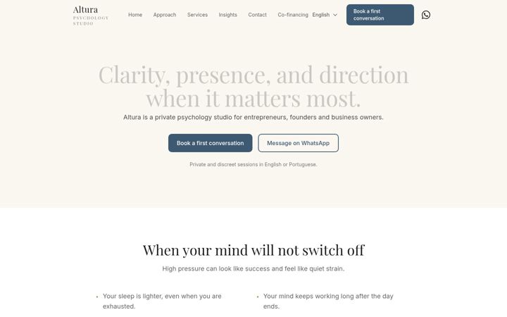 Screenshot of alturapsychology.com