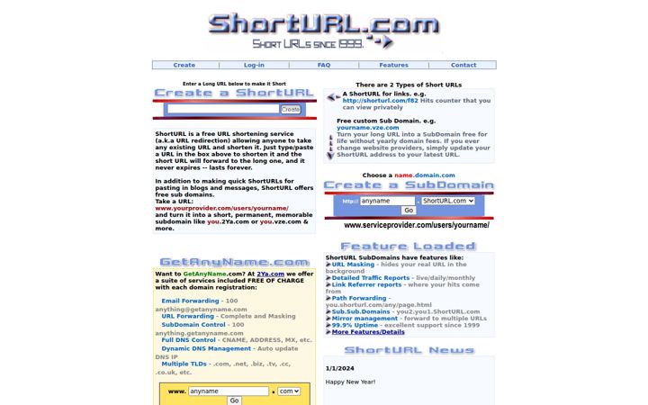 Screenshot of alturl.com