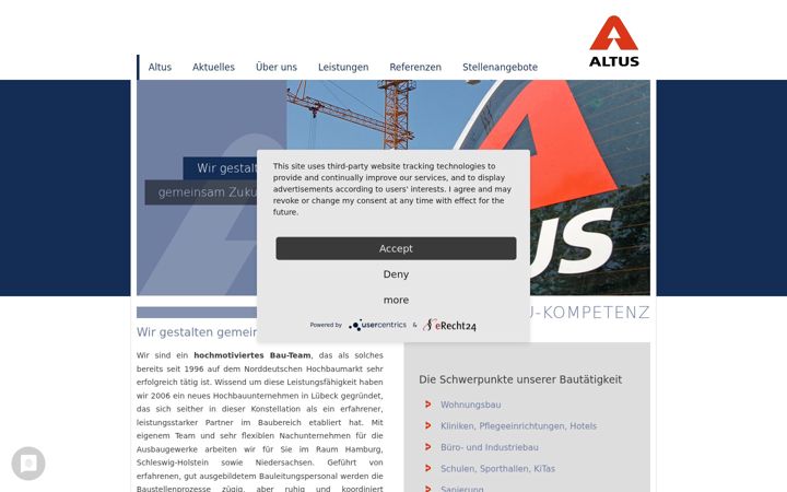 Screenshot ta' altus-bau.de