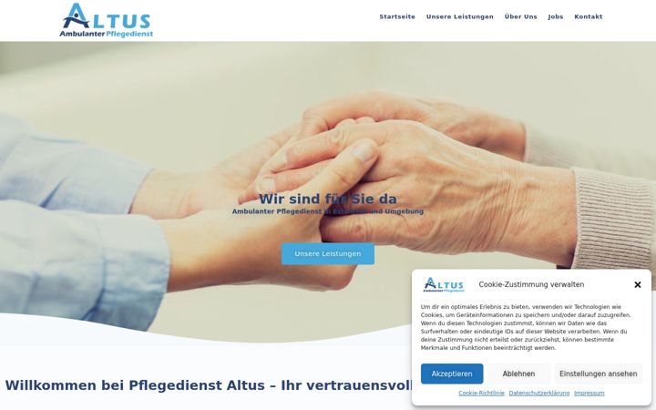 Screenshot of altus-pflegedienst.de