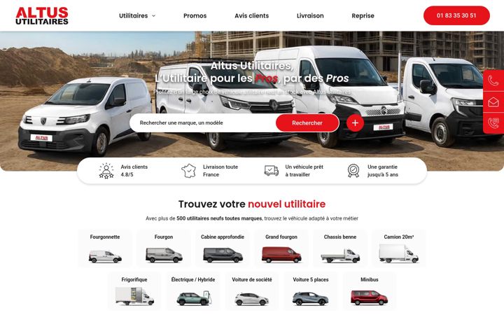 Screenshot of altus-utilitaires.fr
