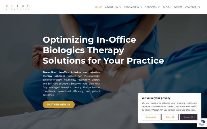 Screenshot of altusbiologics.com
