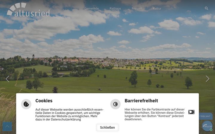 Screenshot of altusried.de