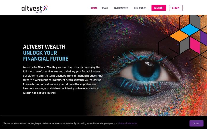 Screenshot ta' altvestwealth.co.za