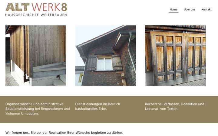 Screenshot of altwerk8.ch