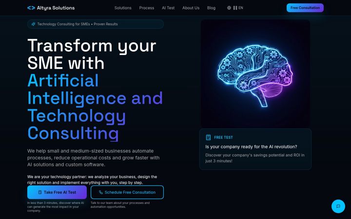 Screenshot of altyra.com