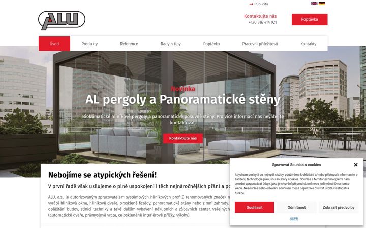 Екранна снимка на alu-as.cz