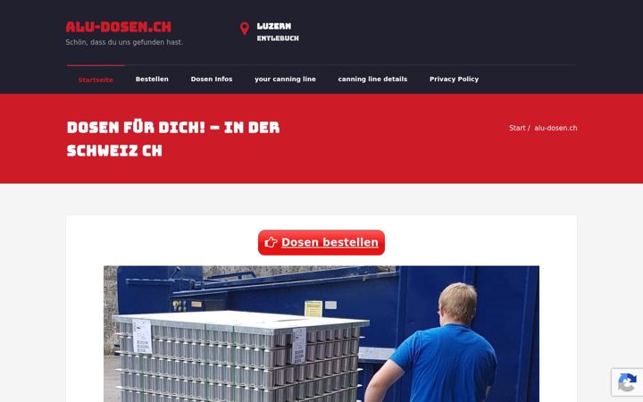 Screenshot of alu-dosen.ch