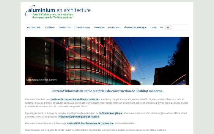 Screenshot of alu-en-architecture.ch