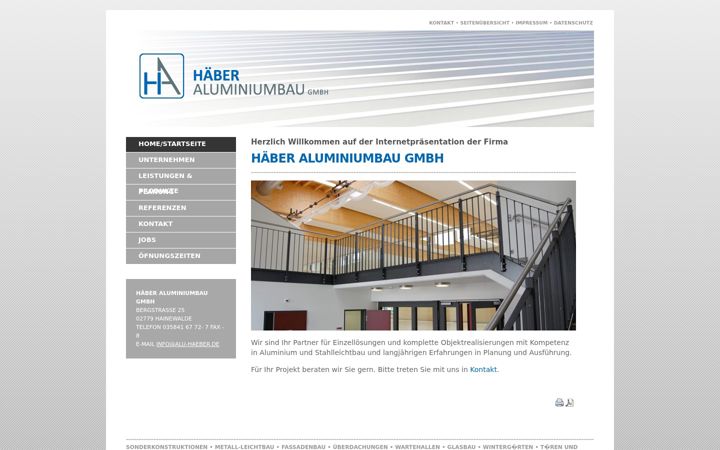 Screenshot of alu-haeber.de
