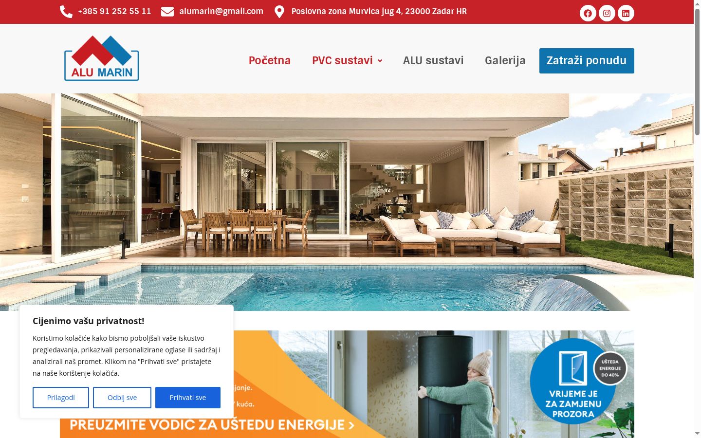 Screenshot del banner di consenso mostrato prima di qualsiasi interazione