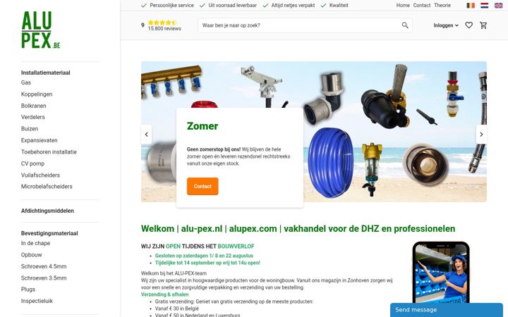 Screenshot of alu-pex.nl