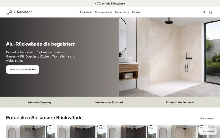 Screenshot of alu-rueckwand.de