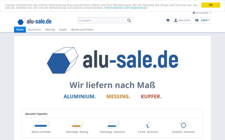 Screenshot of alu-sale.de