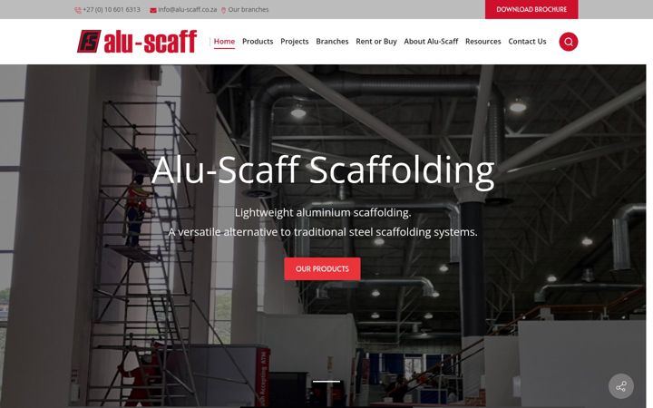Screenshot of alu-scaff.co.za