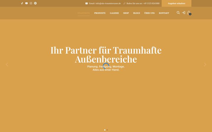 Screenshot of alu-traumterrasse.de