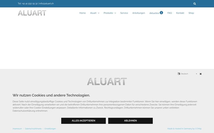 Screenshot of aluart.com
