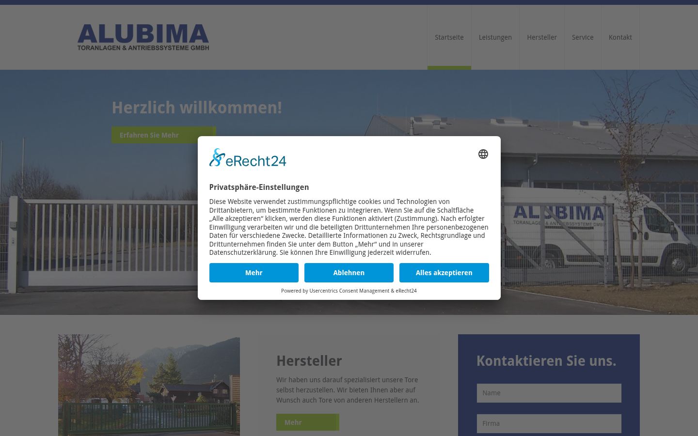 Ekrānuzņēmums ar piekrišanas baneri, kas tika rādīts pirms jebkādas mijiedarbības