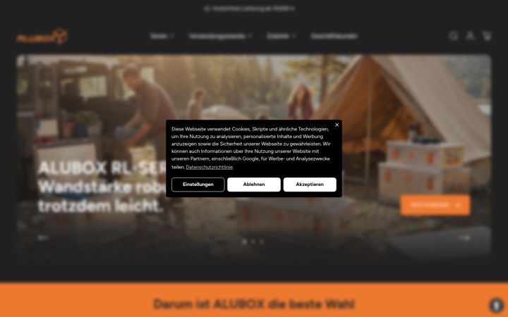 Screenshot of alubox.eu
