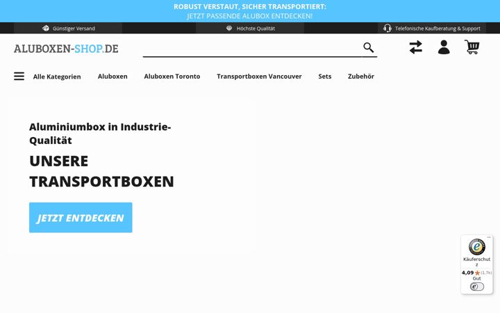 Screenshot of aluboxen-shop.de