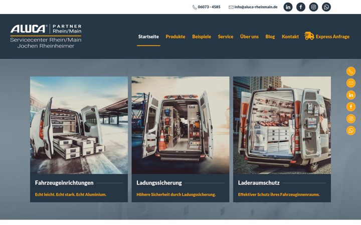 Skärmbild av aluca-rheinmain.de