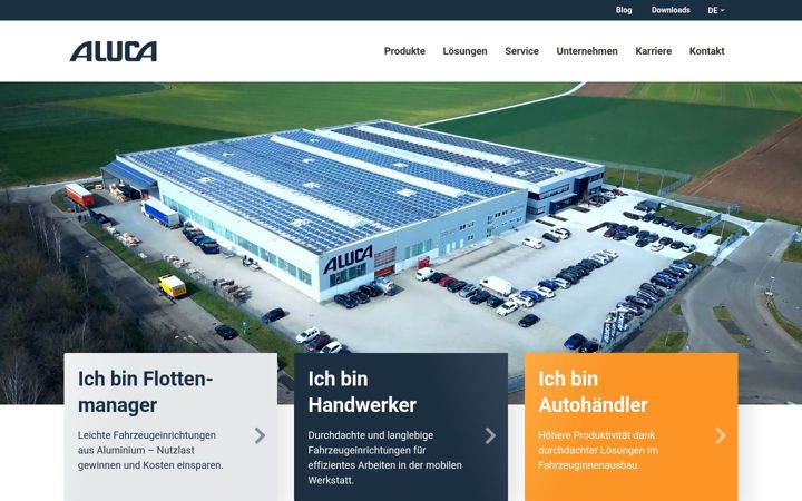 Skärmbild av aluca-world.com