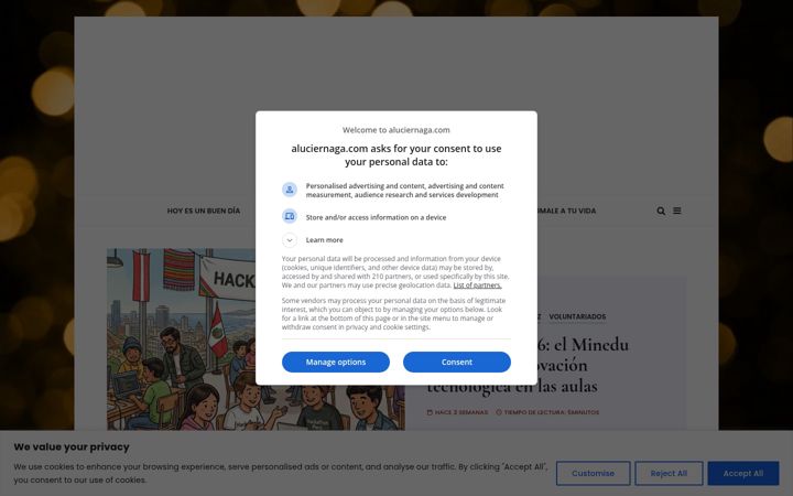 Snimka zaslona za aluciernaga.com