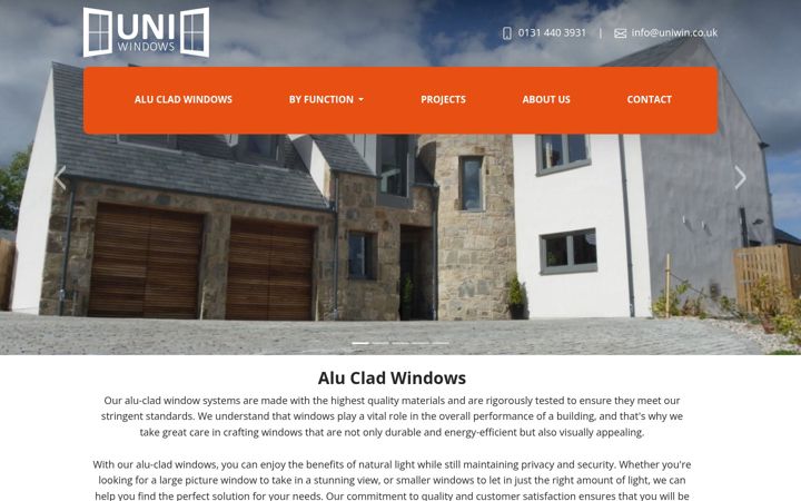 Screenshot of alucladwindowsedinburgh.co.uk