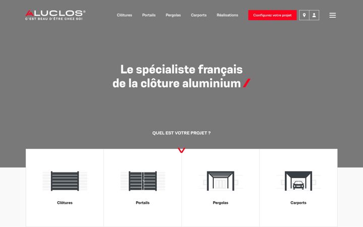 Snimka zaslona za aluclos.com