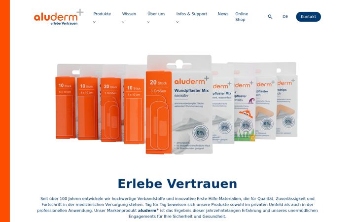 Screenshot of aluderm.de