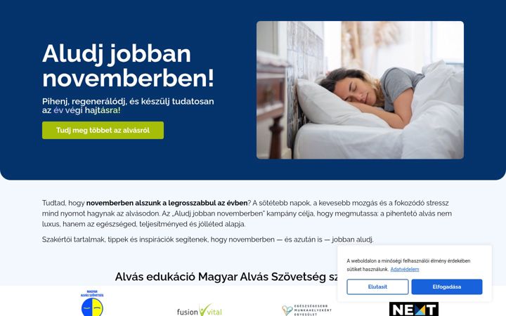Captura de pantalla de aludjjobbannovemberben.hu