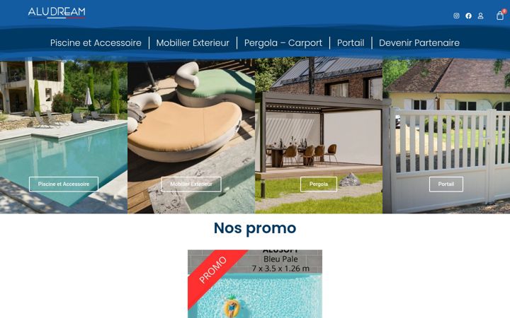 Ekraanipilt saidist aludream-piscines.fr