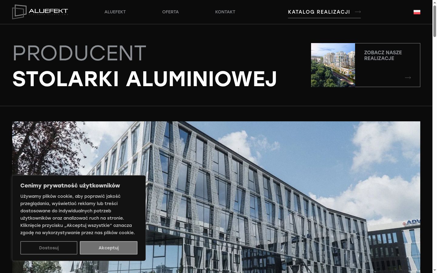 Zrzut ekranu banera zgody wyświetlanego przed jakąkolwiek interakcją