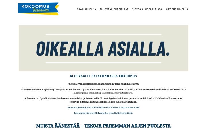 Screenshot of aluevaalitkokoomus.fi