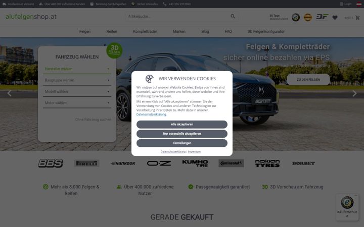 Ekrānuzņēmums no alufelgenshop.at