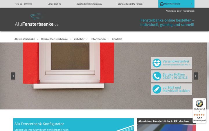 Screenshot of alufensterbaenke.de