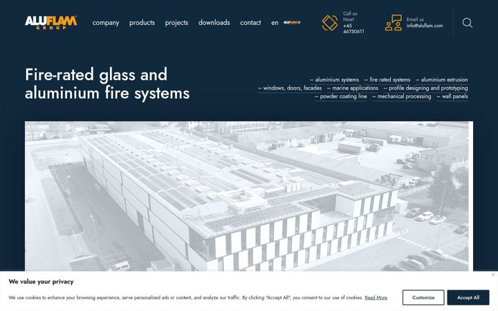 Screenshot of aluflam.com