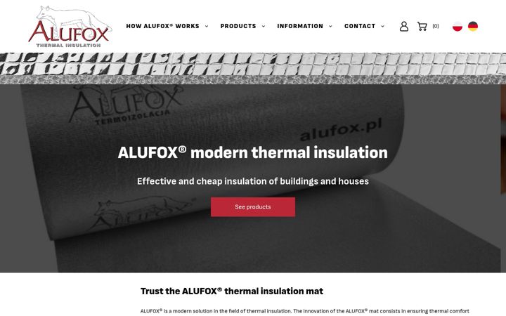 Snimka zaslona za alufox.com