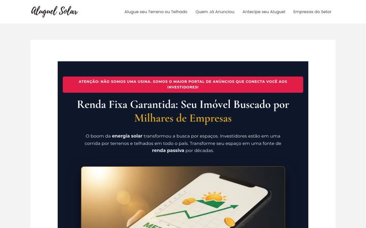 Screenshot of alugoterrenoenergiasolar.com.br