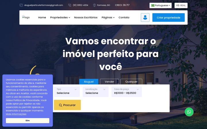 Skjermbilde av aluguelparticularformosa.com.br