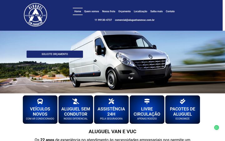 Screenshot of aluguelvanevuc.com.br