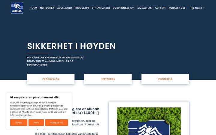Screenshot stránky aluhak.no