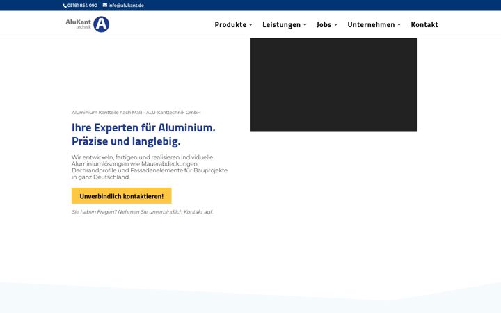 Skärmbild av alukant.de