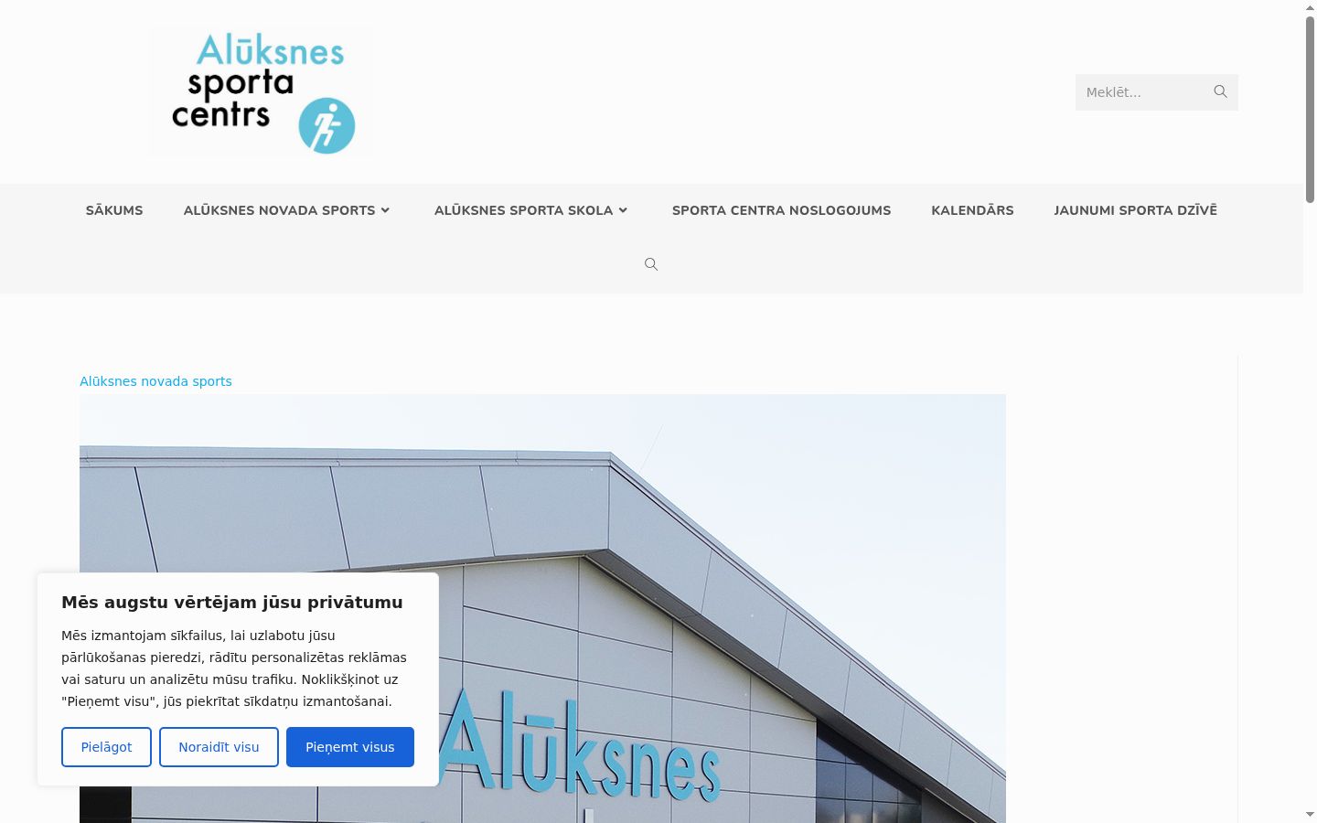Captura de ecrã do banner de consentimento apresentado antes de qualquer interação