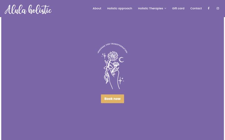 Screenshot of alulaholistic.co.uk