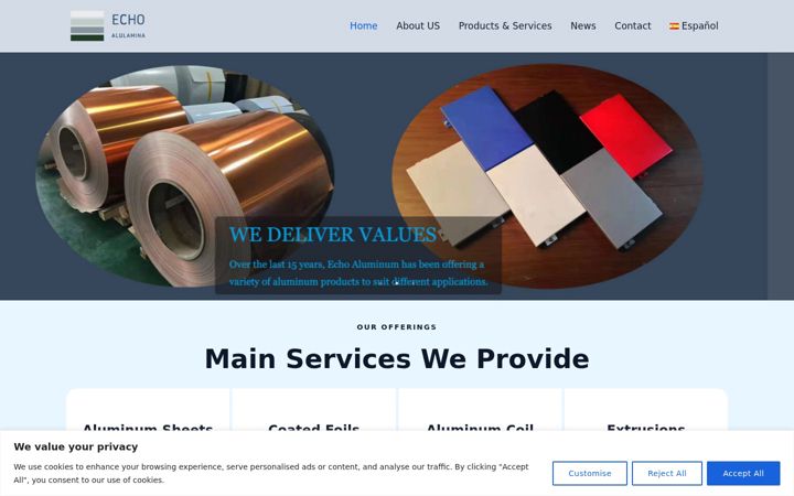 Screenshot of alulamina.com