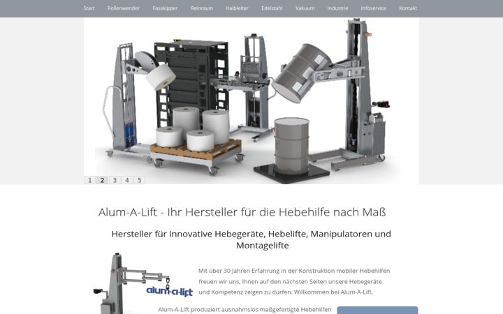 Screenshot of alum-a-lift.de
